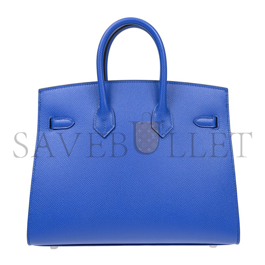 HERMES MASTER BIRKIN 25 EPSOM LEATHER GREEK BLUE SILVER BUCKLE BAG BK2571EPSSO (25*20*13cm)